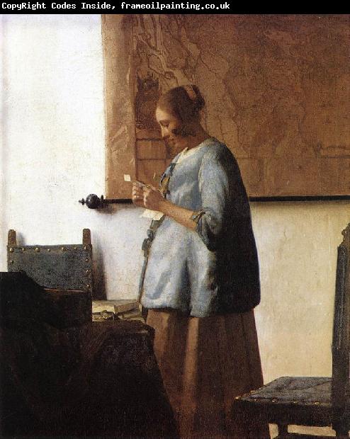 Jan Vermeer Woman in Blue Reading a Letter